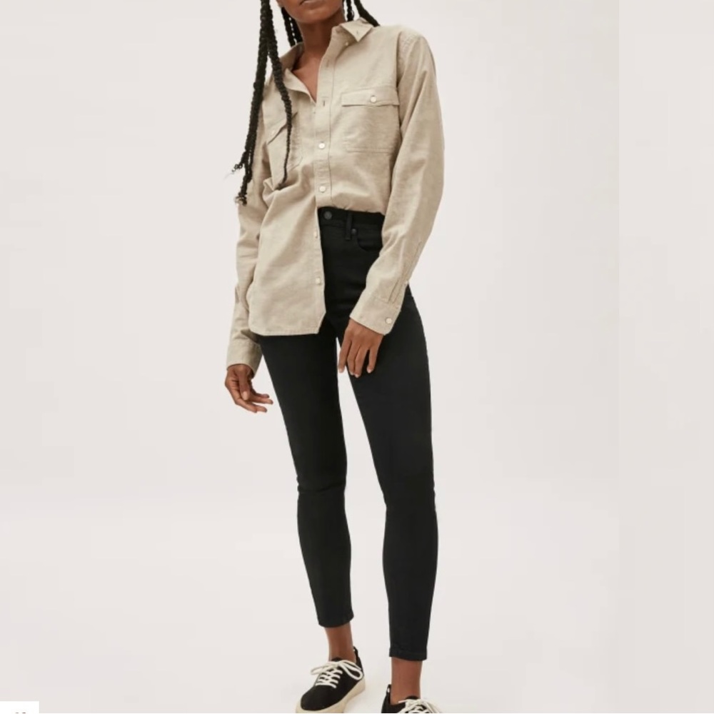 Everlane Authentic Stretch High Rise Skinny Ankle Black Jeans Size 28 Regular